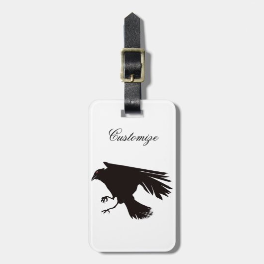Black Raven Flying Thunder_Cove Bagagelabel (Voorkant verticaal)