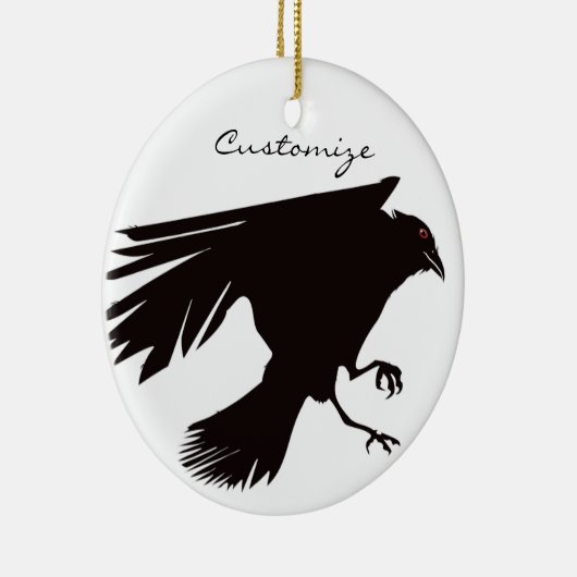 Black Raven Flying Thunder_Cove Keramisch Ornament (Rechts)