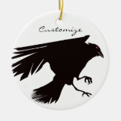 Black Raven Flying Thunder_Cove Keramisch Ornament (Voorkant)