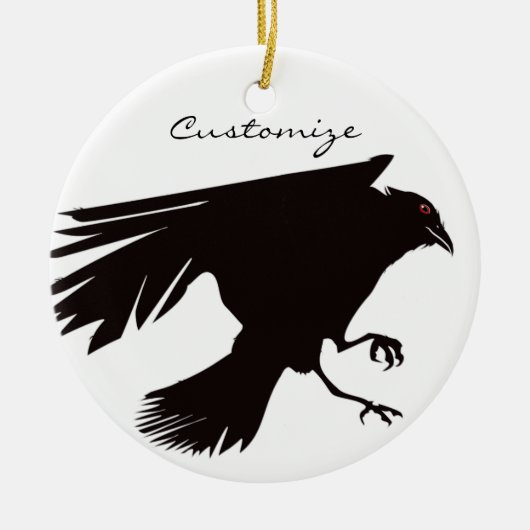 Black Raven Flying Thunder_Cove Keramisch Ornament (Voorkant)