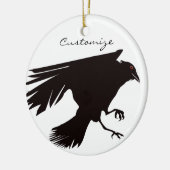 Black Raven Flying Thunder_Cove Keramisch Ornament (Links)