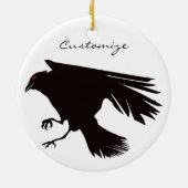 Black Raven Flying Thunder_Cove Keramisch Ornament (Achterkant)