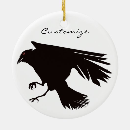 Black Raven Flying Thunder_Cove Keramisch Ornament (Achterkant)