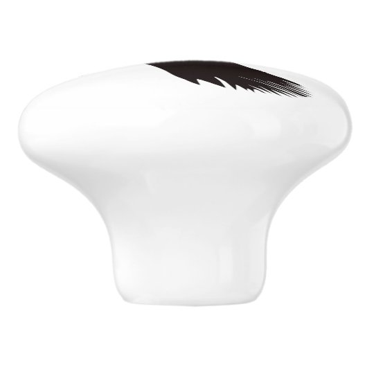 Black Raven Flying Thunder_Cove Keramische Knop (Zijkant)