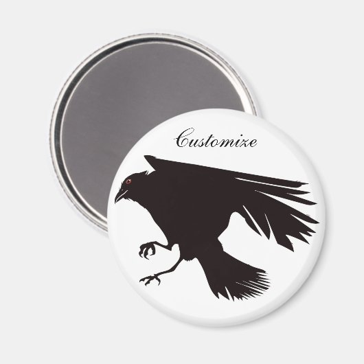 Black Raven Flying Thunder_Cove Magneet (Voorkant / Achterkant)