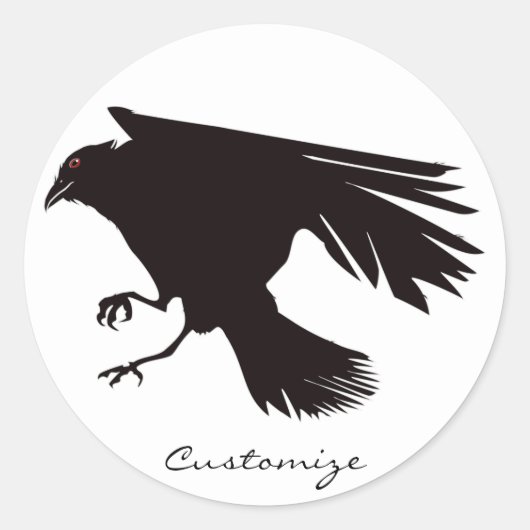 Black Raven Flying Thunder_Cove Ronde Sticker (Voorkant)
