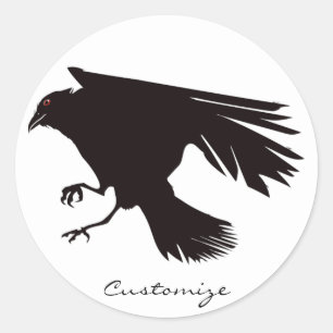 Black Raven Flying Thunder_Cove Ronde Sticker