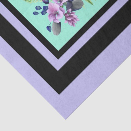 Black Raven gemengde Waterverf bloemen Tissuepapier (Detail)