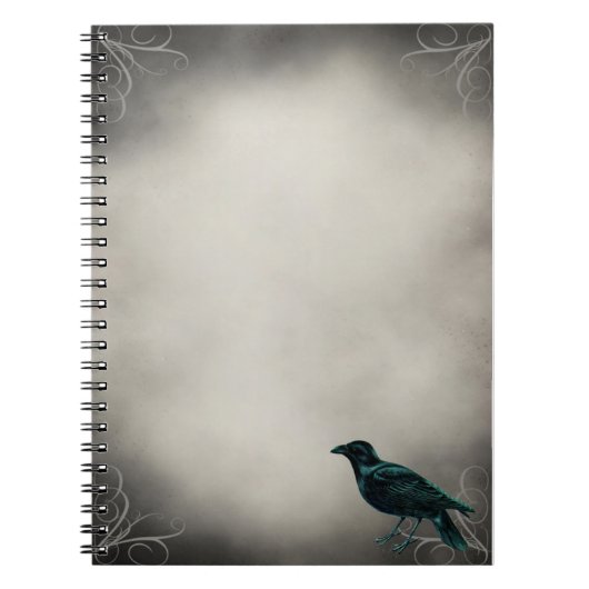Black Raven Gothic-laptop Notitieboek (Voorkant)
