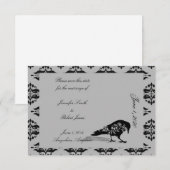 Black Raven Gothic Lijst Bruiloft Save the Date (Voorkant / Achterkant)