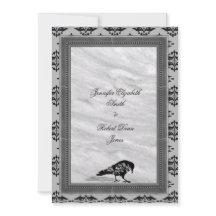 Black Raven Gothic Lijst bruiloft uitnodiging