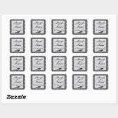 Black Raven Gothic Lijst Envelope Seal Vierkante Sticker (Vel)