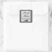 Black Raven Gothic Lijst Envelope Seal Vierkante Sticker (Tas)
