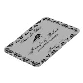 Black Raven Gothic Lijst Save the Date Magneet (Linkerzijde)