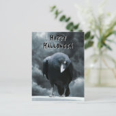 Black Raven Halloween Briefkaart (Staand voorkant)