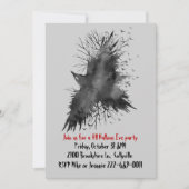 Black Raven Halloween Feestuitnodiging Kaart (Voorkant)