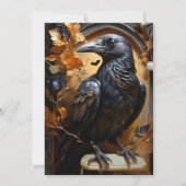 Black Raven Halloween Feestuitnodiging Kaart (Achterkant)