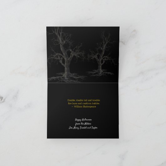 Black Raven Halloween Kaart (Binnen)