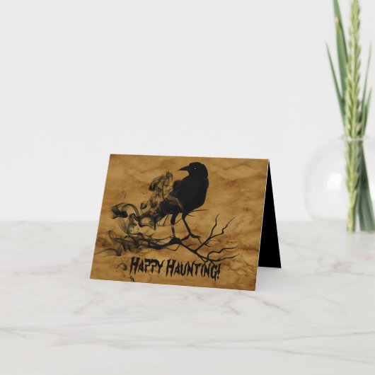Black Raven Halloween Kaart (Voorkant)