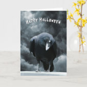 Black Raven Halloween Kaart (Gele Bloem)