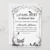 Black Raven Halloween Little Boo Baby shower Kaart (Voorkant)