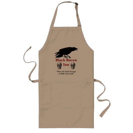 Black Raven Inn Apron Lang Schort (Voorkant)