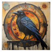 Black Raven, levendige graffiti kunst Tegeltje (Voorkant)