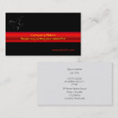 Black Raven Logo met rode metalen effectsband Visitekaartje (Voorkant / Achterkant)