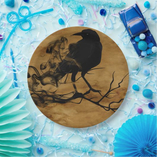 Black Raven Magic Halloween Party Papieren Bordje (Feest)