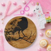 Black Raven Magic Halloween Party Papieren Bordje (Feest)