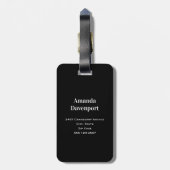 Black Raven met bloemen Gotisch ontwerp Bagagelabel (Achterkant verticaal)