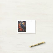Black Raven met bloemen Gotisch ontwerp Post-it® Notes (Op bureau)