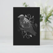 Black Raven met Filigree Leaves Odin Vikings Dark RSVP Kaartje (Staand voorkant)