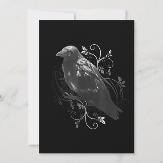 Black Raven met Filigree Leaves Odin Vikings Dark Save The Date (Voorkant)
