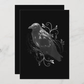 Black Raven met Filigree Leaves Odin Vikings Dark Save The Date (Voorkant / Achterkant)