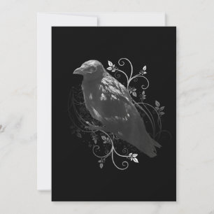 Black Raven met Filigree Leaves Odin Vikings Dark Save The Date