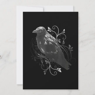 Black Raven met Filigree Leaves Odin Vikings Dark Save The Date