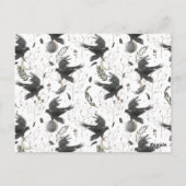 Black Raven, Moon and Wild Planten Witchcraft Briefkaart (Achterkant)