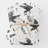 Black Raven, Moon and Wild Planten Witchcraft Inpakpapier Vel (In situ)
