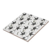 Black Raven, Moon and Wild Planten Witchcraft Tegeltje (Zijkant)