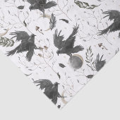 Black Raven, Moon and Wild Planten Witchcraft Tissuepapier (Detail)