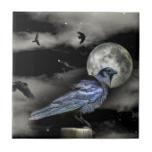 Black Raven of Crows in de Night Art Tegeltje (Voorkant)