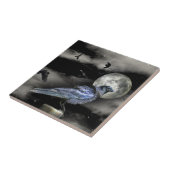 Black Raven of Crows in de Night Art Tegeltje (Zijkant)