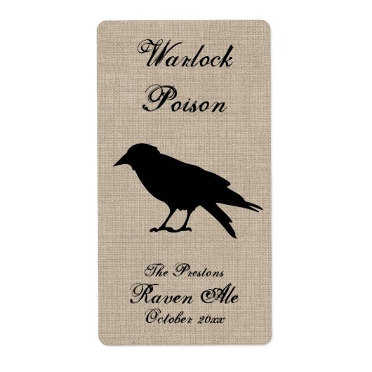 Black Raven on Burlap beer Label (Voorkant)