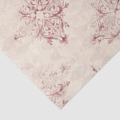Black Raven op Branch Burgundy Damask Decoupage Tissuepapier (Detail)