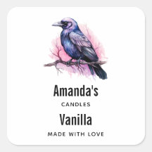 Black Raven op een Branch Candle Business