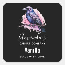 Black Raven op een Branch Candle Business