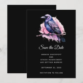 Black Raven op een Branch Illustratie bruiloft Save The Date (Voorkant / Achterkant)