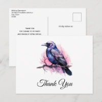 Black Raven op een Branch Illustratie Dank U
