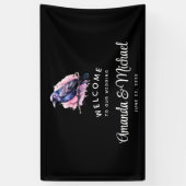 Black Raven op een Branch Wedding Welkom Spandoek (Verticaal)